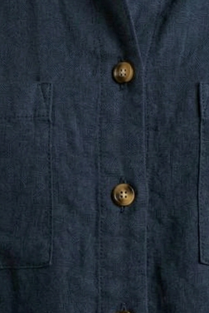 Women’s Blouse with Round Neck and Button Fastening