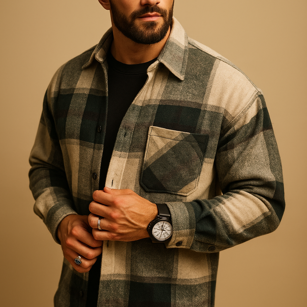 Men’s long sleeve casual shirt with classic fit and breathable design, ideal for work, casual days, and formal occasions.