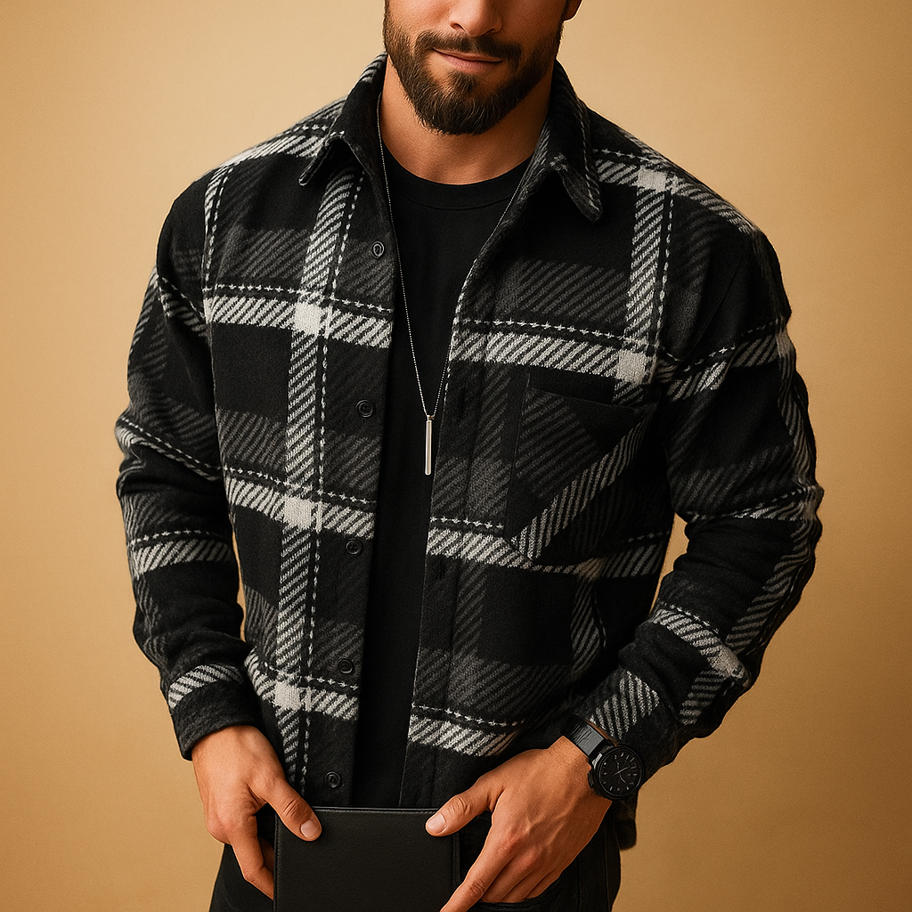 Men’s long sleeve casual shirt with classic fit and breathable design, ideal for work, casual days, and formal occasions.