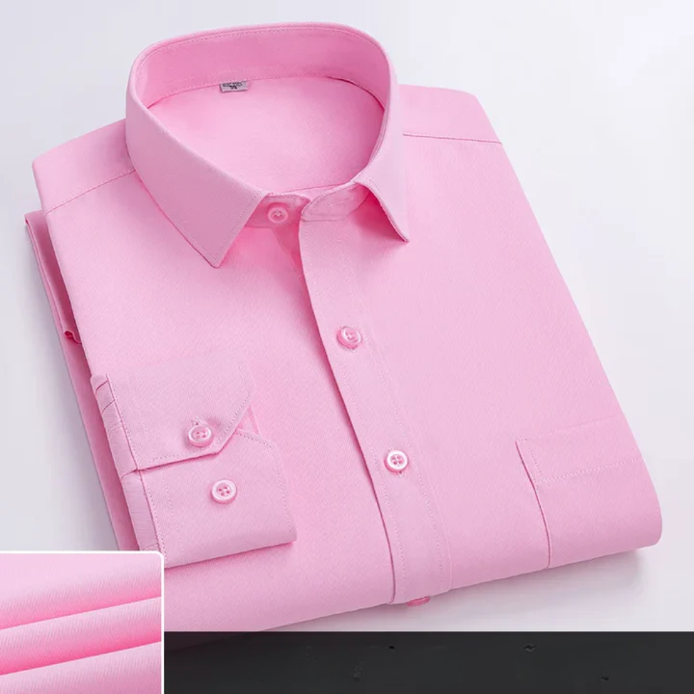 Men’s office shirt with a button closure, tailored fit, and classic collar, ideal for business meetings, office wear, formal events, and smart-casual occasions.