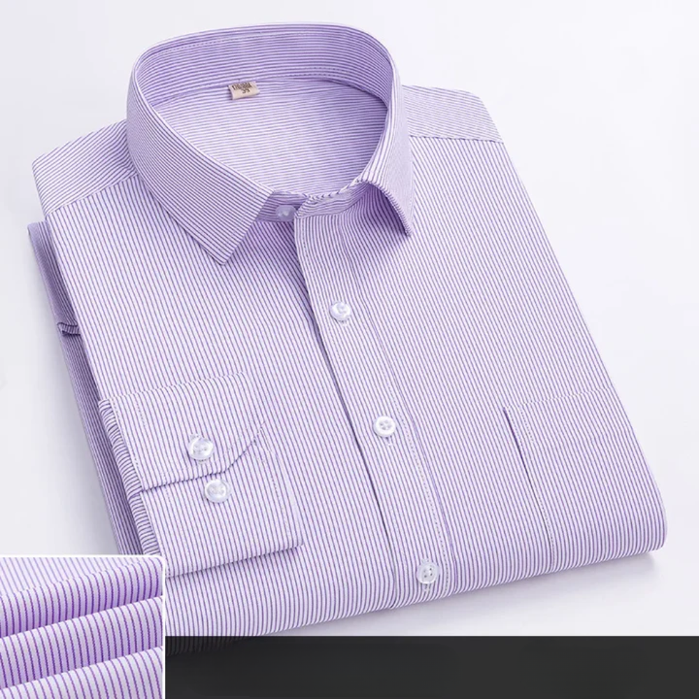 Men’s office shirt with a button closure, tailored fit, and classic collar, ideal for business meetings, office wear, formal events, and smart-casual occasions.