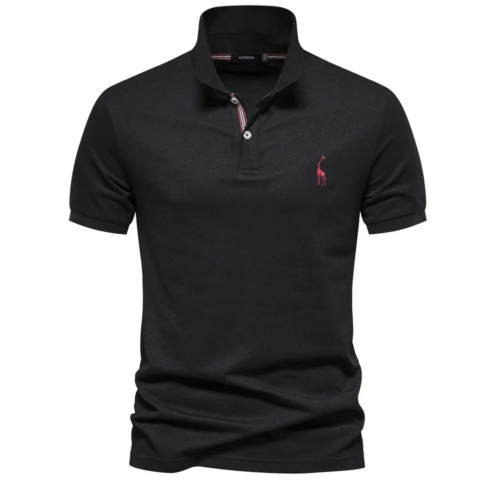 Men’s polo shirt with a classic collar, button placket, and tailored fit, ideal for summer days, casual outings, weekend wear, and smart-casual occasions.