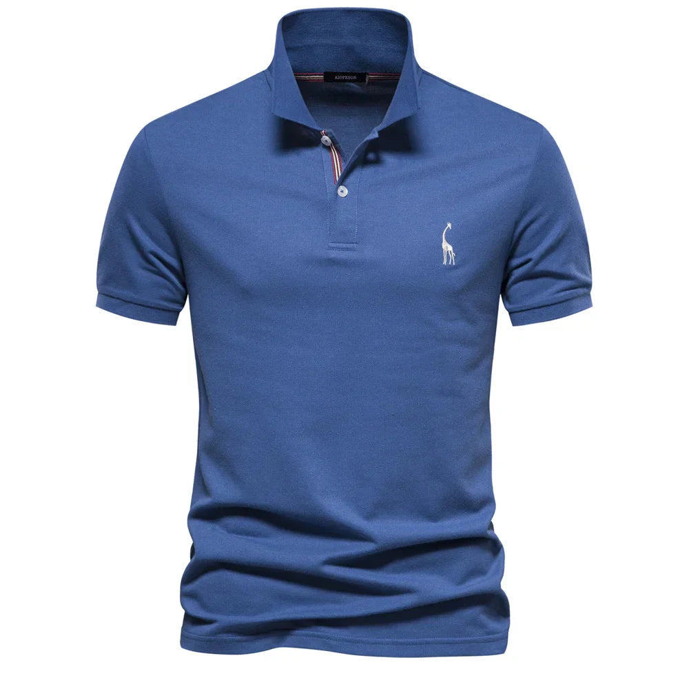 Men’s polo shirt with a classic collar, button placket, and tailored fit, ideal for summer days, casual outings, weekend wear, and smart-casual occasions.