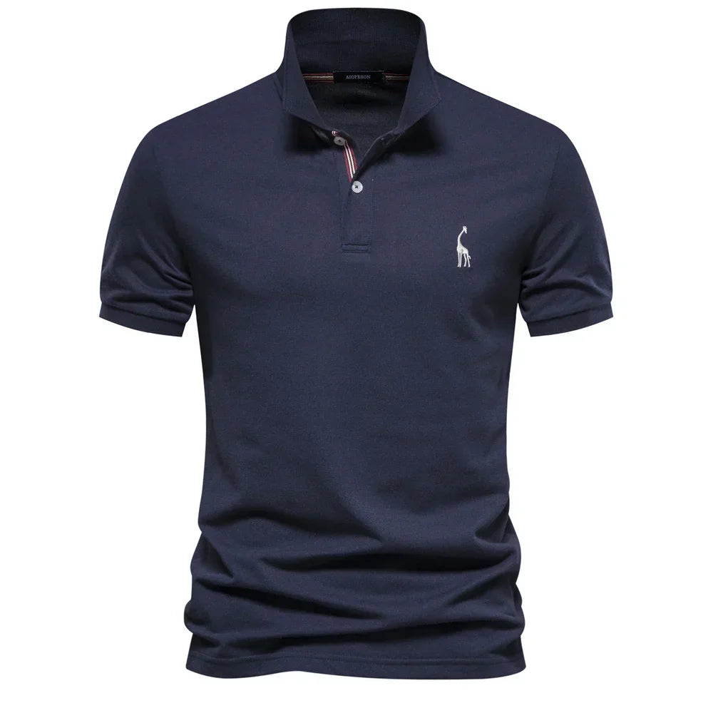 Men’s polo shirt with a classic collar, button placket, and tailored fit, ideal for summer days, casual outings, weekend wear, and smart-casual occasions.