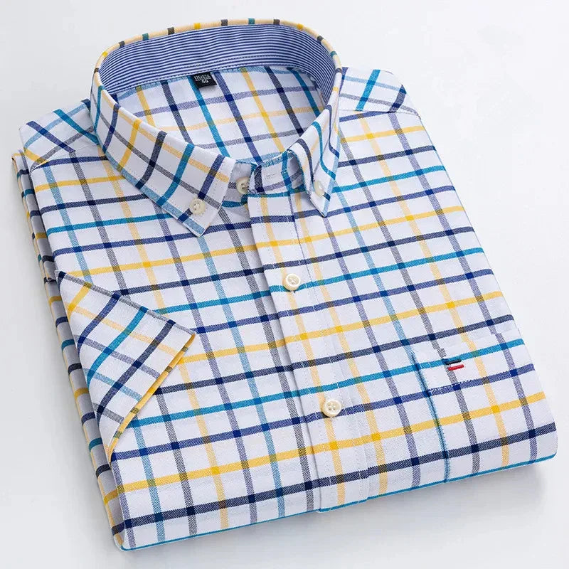 Men’s shirt with a tailored fit, button closure, and classic collar, perfect for office wear, business-casual outfits, social events, and everyday styling.