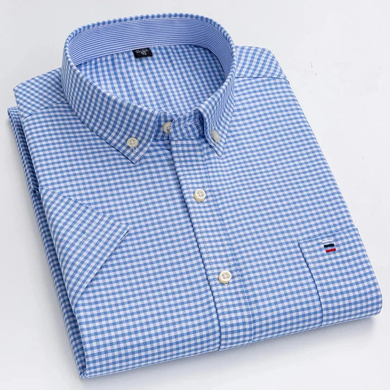 Men’s shirt with a tailored fit, button closure, and classic collar, perfect for office wear, business-casual outfits, social events, and everyday styling.