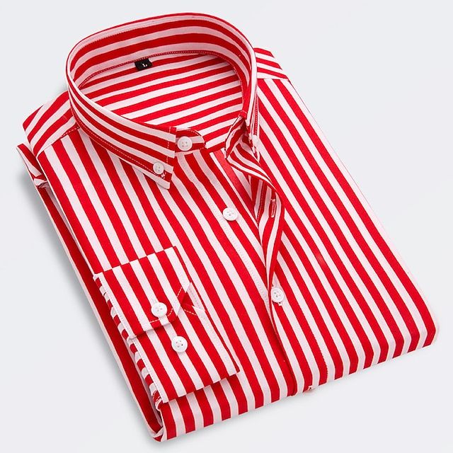 Men’s striped shirt with a slim fit, button closure, and classic striped pattern, ideal for summer outings, beach days, and casual wear.