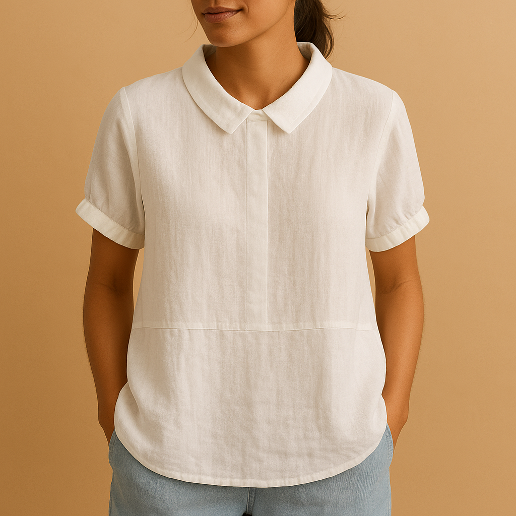 Women’s tailored elegant blouse in neutral and seasonal colors, ideal for office outfits, formal meetings, and smart casual looks.