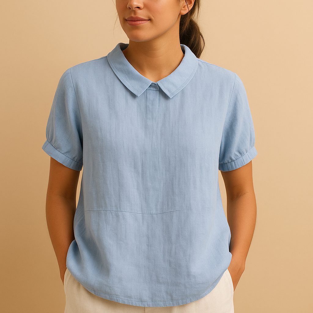 Women’s tailored elegant blouse in neutral and seasonal colors, ideal for office outfits, formal meetings, and smart casual looks.