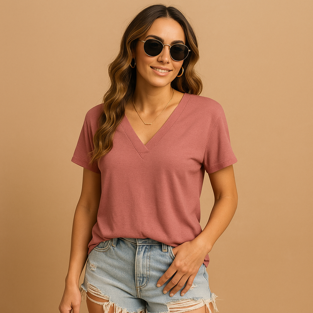 Women’s V-neck blouse with short puff sleeves in multiple colors, perfect for work, casual outings, and smart everyday outfits.