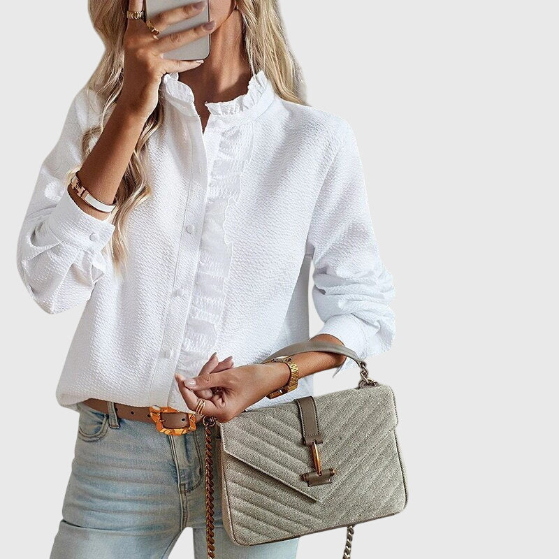 Women’s elegant blouse with flattering fit and timeless silhouette, ideal for office wear, dinners, and casual everyday styling.