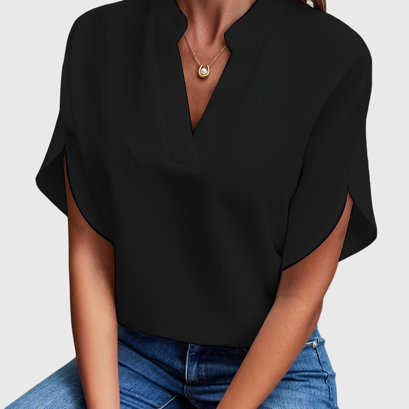 Women’s elegant blouse with tailored fit and timeless silhouette, ideal for office wear, dinners, and casual everyday styling.