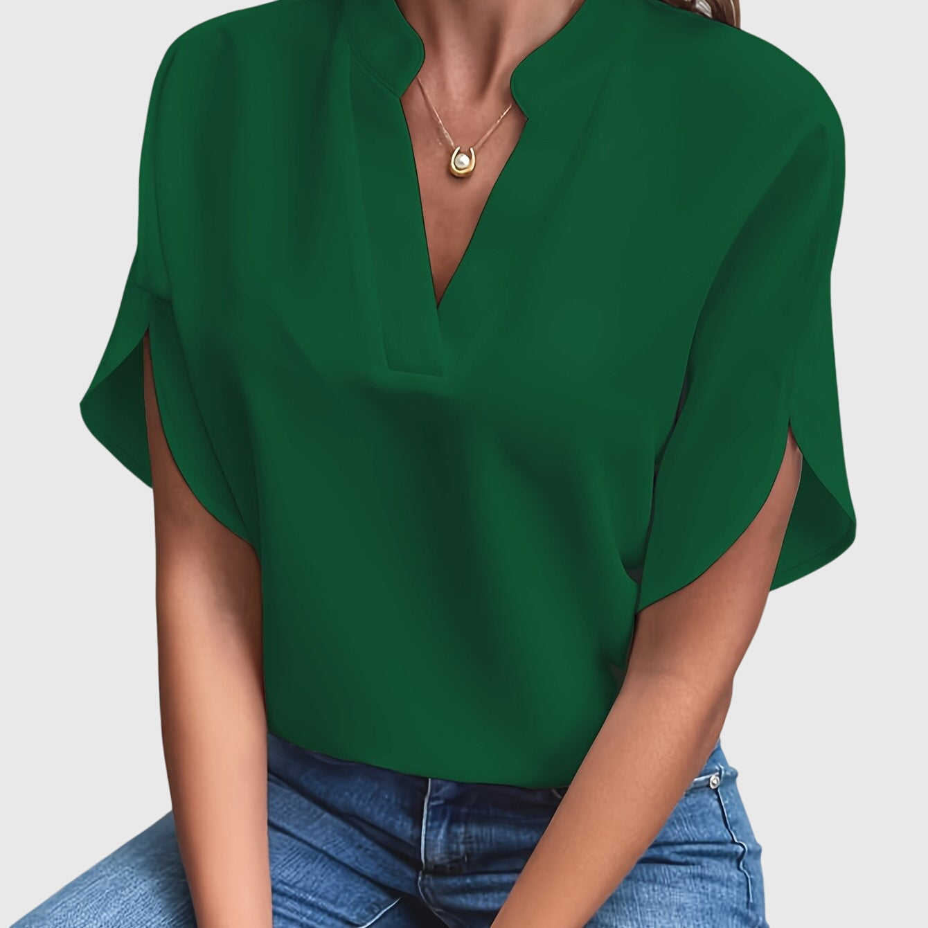 Women’s elegant blouse with tailored fit and timeless silhouette, ideal for office wear, dinners, and casual everyday styling.