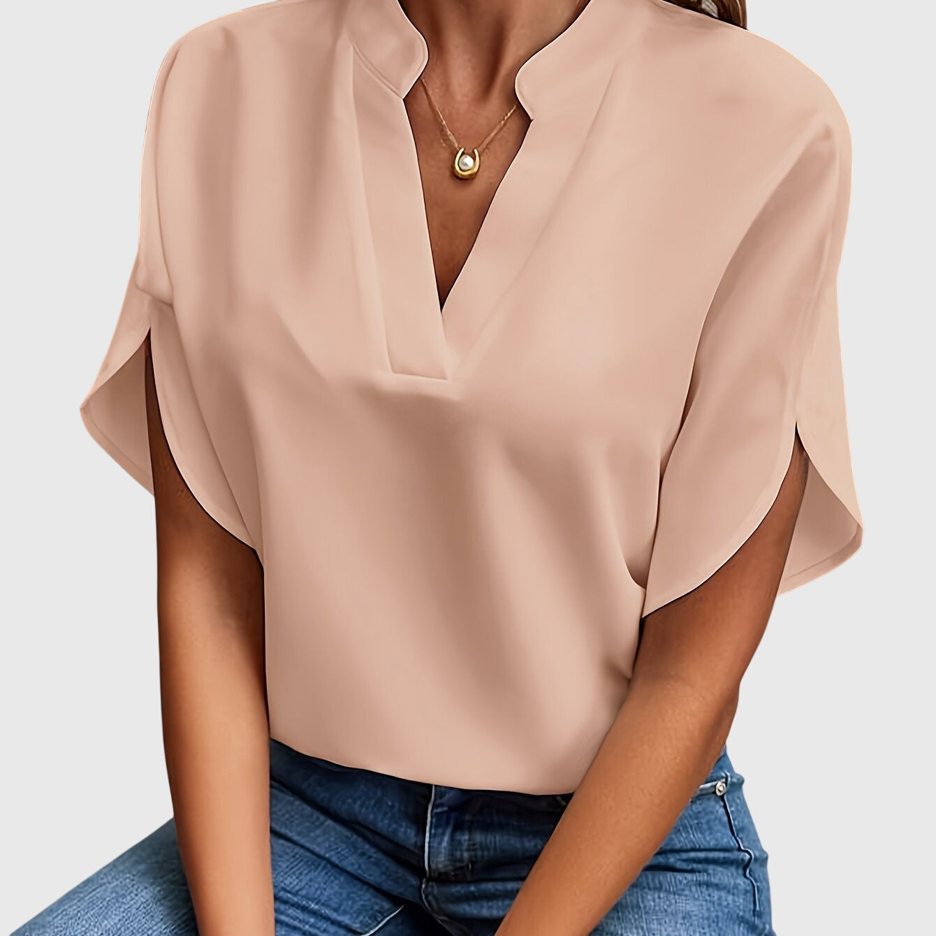 Women’s elegant blouse with tailored fit and timeless silhouette, ideal for office wear, dinners, and casual everyday styling.