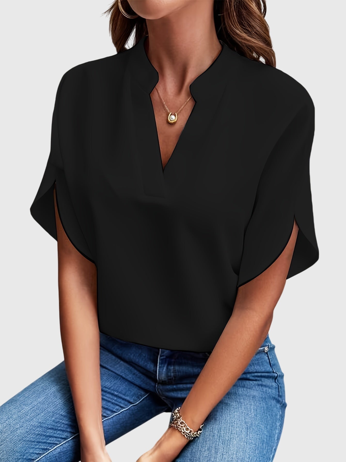 Women’s elegant blouse with tailored fit and timeless silhouette, ideal for office wear, dinners, and casual everyday styling.