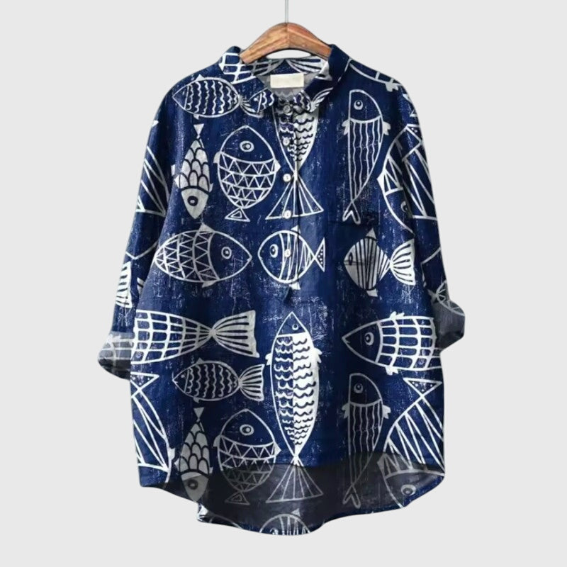 Women’s elegant blouse with a tailored fit and modern silhouette, suitable for office outfits, casual wear, and smart occasions.