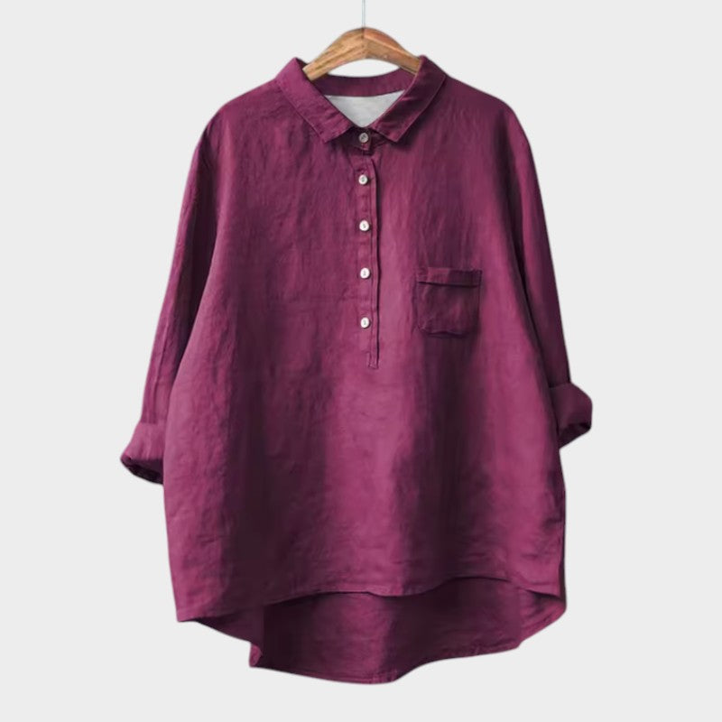 Women’s elegant blouse with a tailored fit and timeless silhouette, suitable for office outfits, casual wear, and smart occasions.