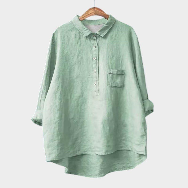 Women’s elegant blouse with a tailored fit and timeless silhouette, suitable for office outfits, casual wear, and smart occasions.