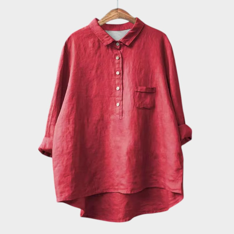 Women’s elegant blouse with a tailored fit and timeless silhouette, suitable for office outfits, casual wear, and smart occasions.