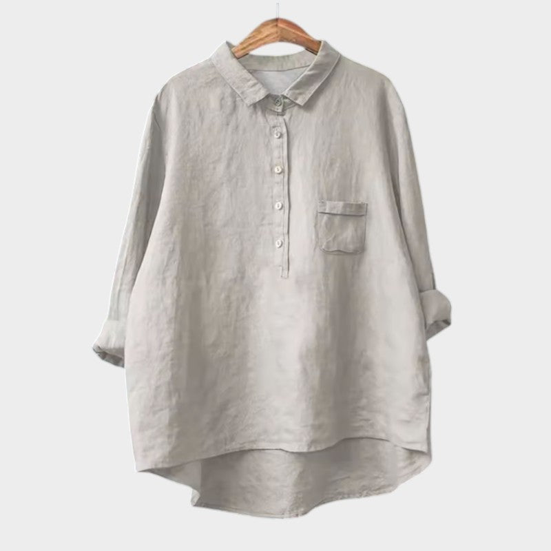 Women’s elegant blouse with a tailored fit and timeless silhouette, suitable for office outfits, casual wear, and smart occasions.