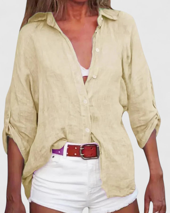 Women’s loose-fit flowy top with a relaxed silhouette, ideal for casual wear, office outfits, and everyday styling.