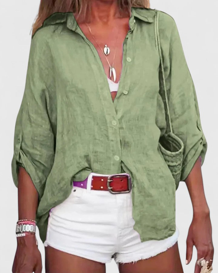 Women’s loose-fit flowy top with a relaxed silhouette, ideal for casual wear, office outfits, and everyday styling.