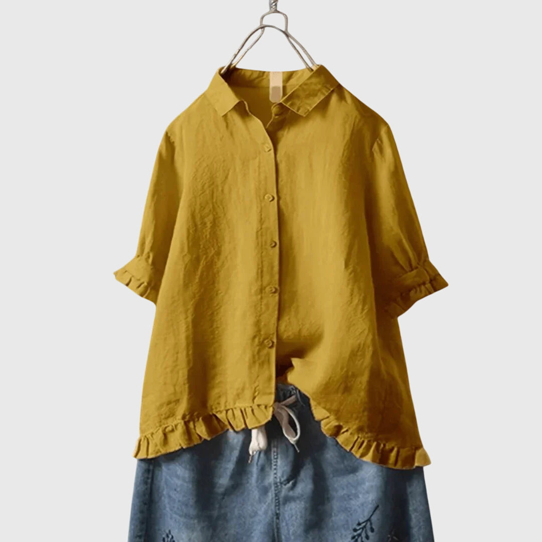 Women’s shirt with a tailored fit and classic design, ideal for office wear, casual outings, and smart-casual occasions.