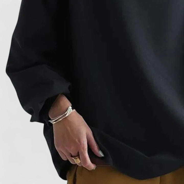 Women’s high-neck top with a relaxed fit and elegant design, ideal for office wear, casual outings, and smart-casual styling.