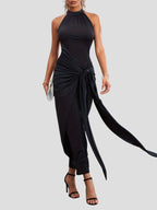 Elegant Twist Front Bodycon Maxi Dress