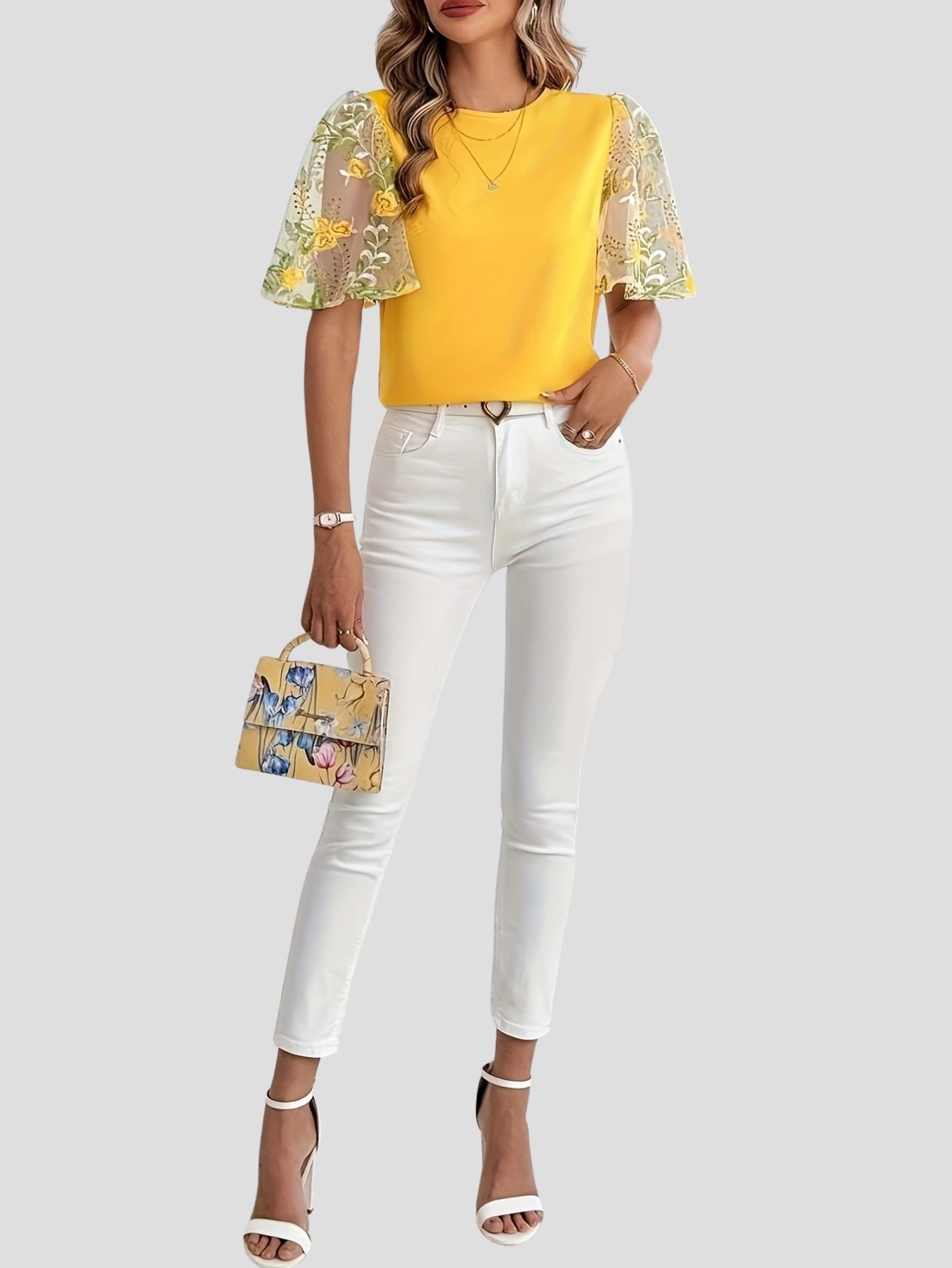 Elegant Yellow Embroidered Blouse