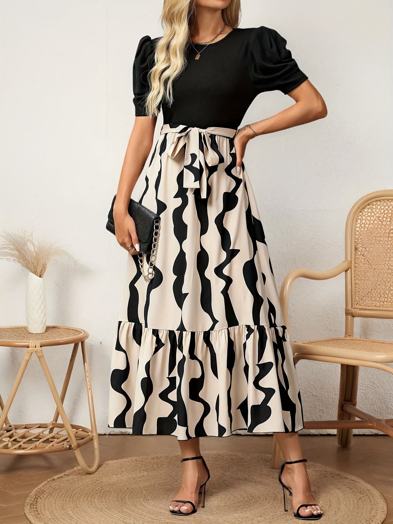 Elegant Print Summer Dress