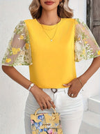 Elegant Yellow Embroidered Blouse
