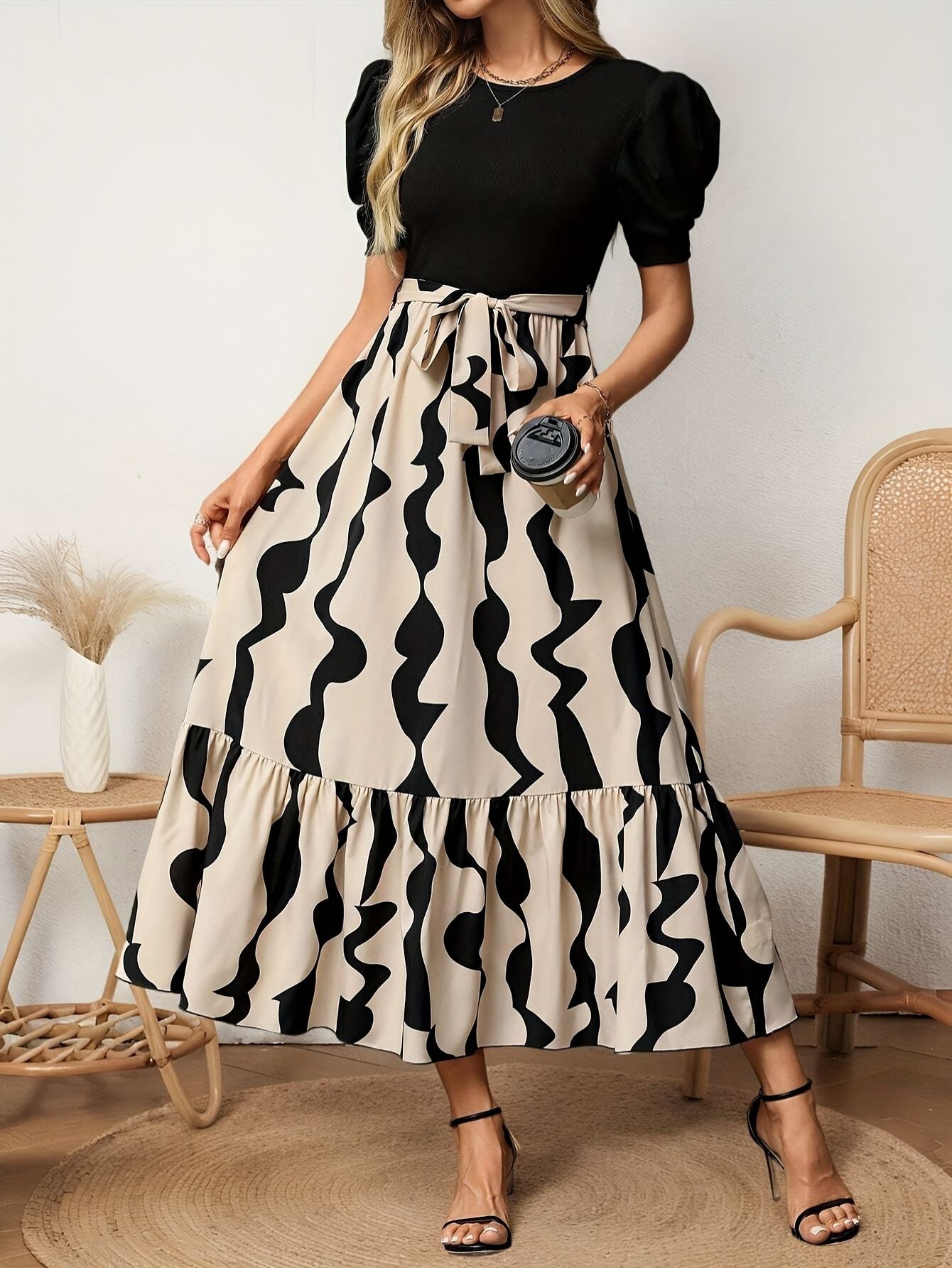 Elegant Print Summer Dress