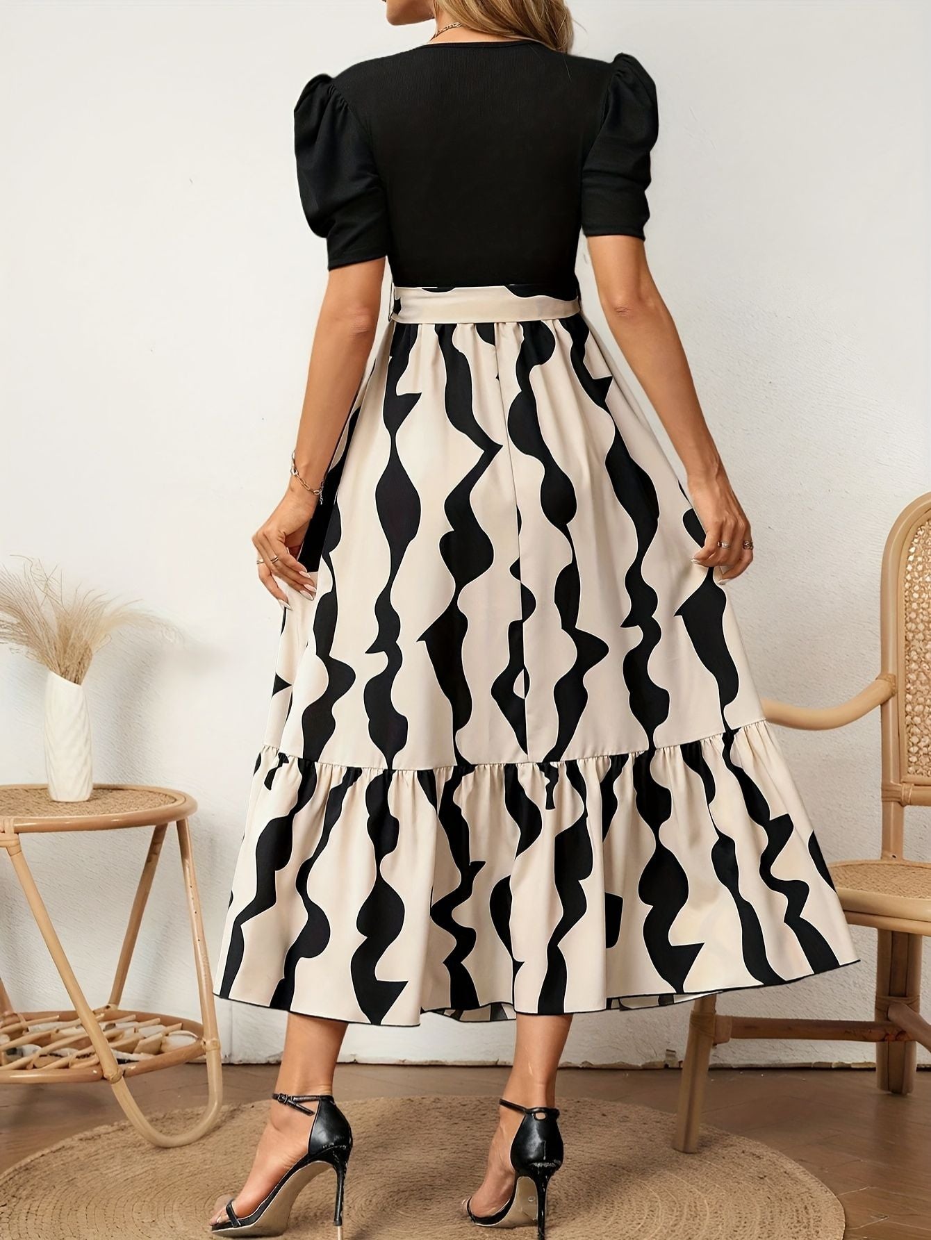 Elegant Print Summer Dress