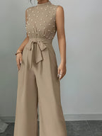 Sleeveless High-Neck Jumpsuit