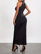 Elegant Twist Front Bodycon Maxi Dress
