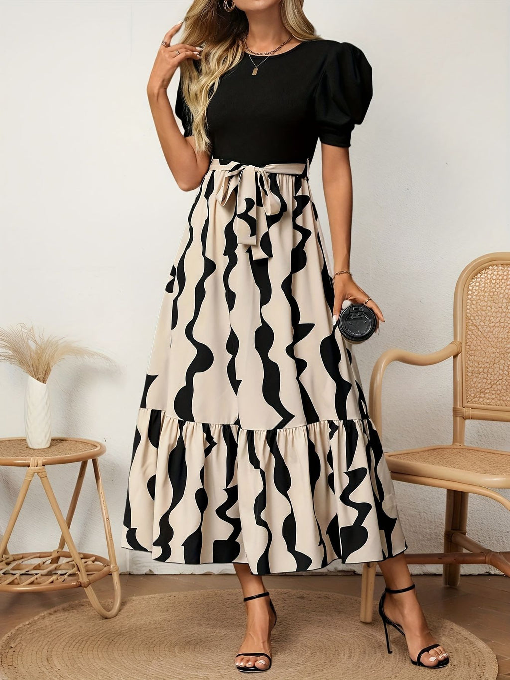 Elegant Print Summer Dress