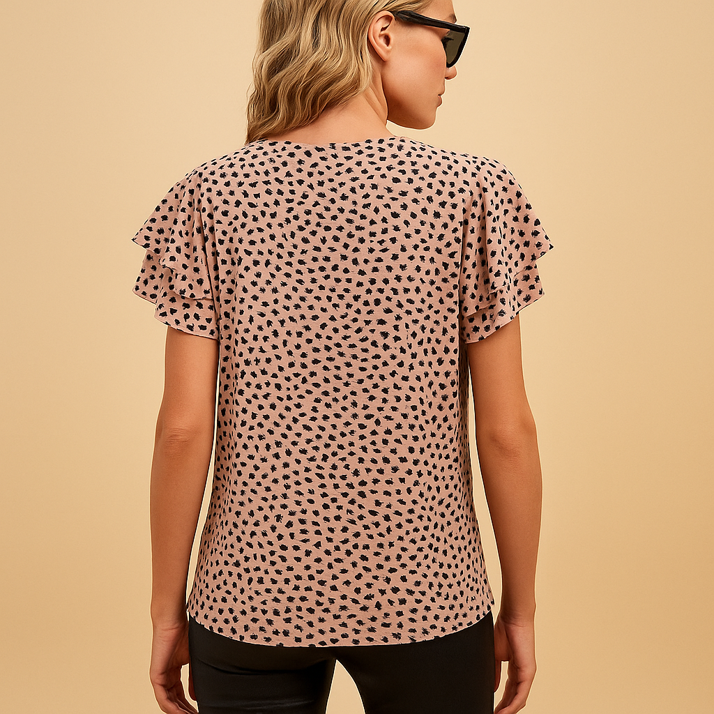 Women’s bold print flowing top with flattering fit, ideal for casual outings and semi-formal occasions all year round.