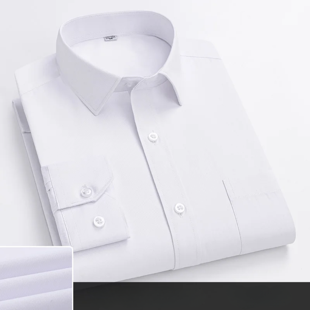 Men’s office shirt with a button closure, tailored fit, and classic collar, ideal for business meetings, office wear, formal events, and smart-casual occasions.
