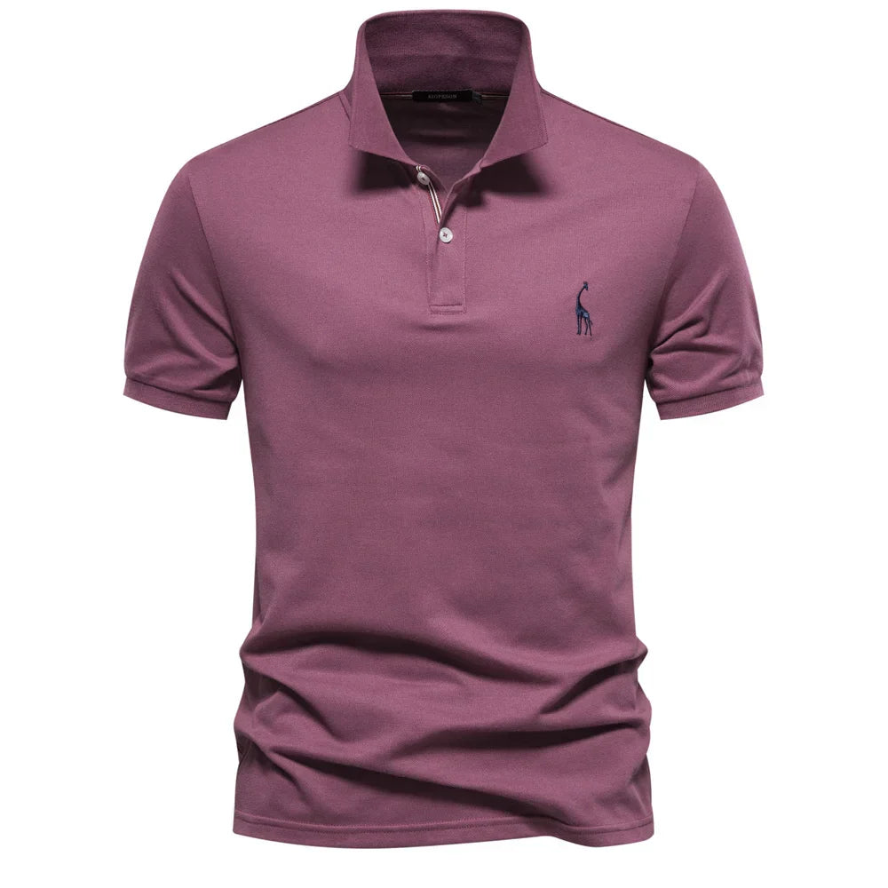 Men’s polo shirt with a classic collar, button placket, and tailored fit, ideal for summer days, casual outings, weekend wear, and smart-casual occasions.
