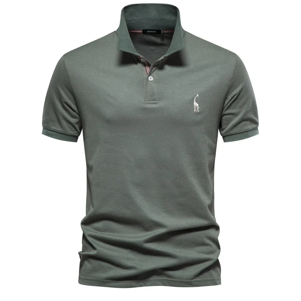 Men’s polo shirt with a classic collar, button placket, and tailored fit, ideal for summer days, casual outings, weekend wear, and smart-casual occasions.