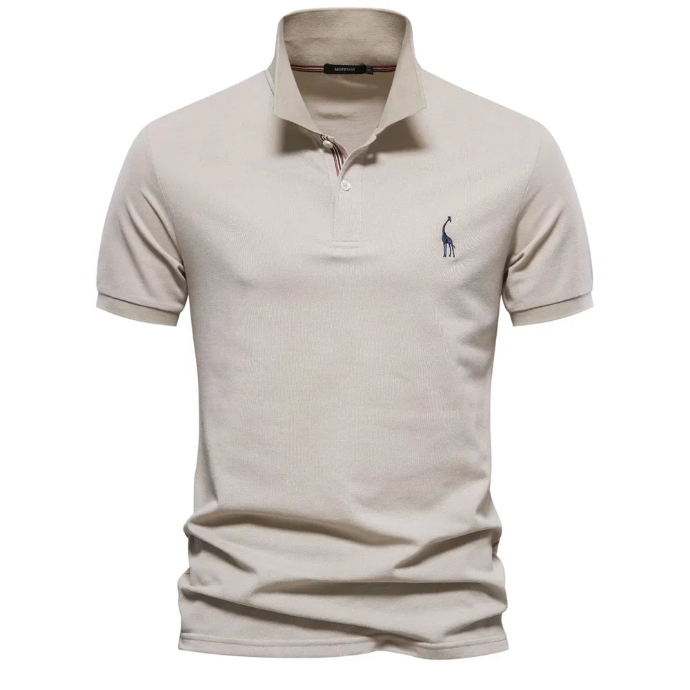 Men’s polo shirt with a classic collar, button placket, and tailored fit, ideal for summer days, casual outings, weekend wear, and smart-casual occasions.
