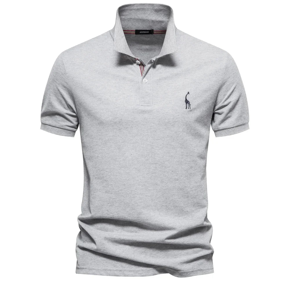 Men’s polo shirt with a classic collar, button placket, and tailored fit, ideal for summer days, casual outings, weekend wear, and smart-casual occasions.