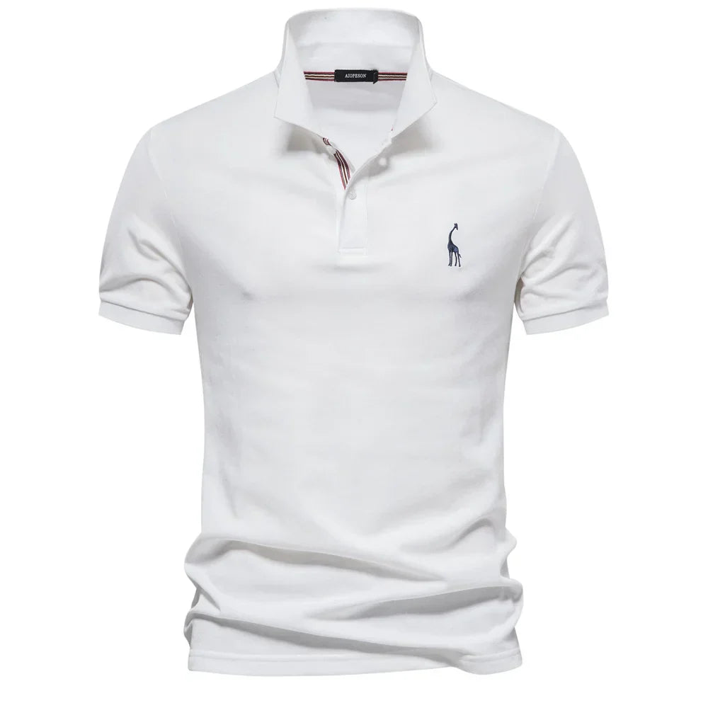 Men’s polo shirt with a classic collar, button placket, and tailored fit, ideal for summer days, casual outings, weekend wear, and smart-casual occasions.