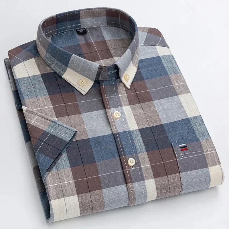 Men’s shirt with a tailored fit, button closure, and classic collar, perfect for office wear, business-casual outfits, social events, and everyday styling.