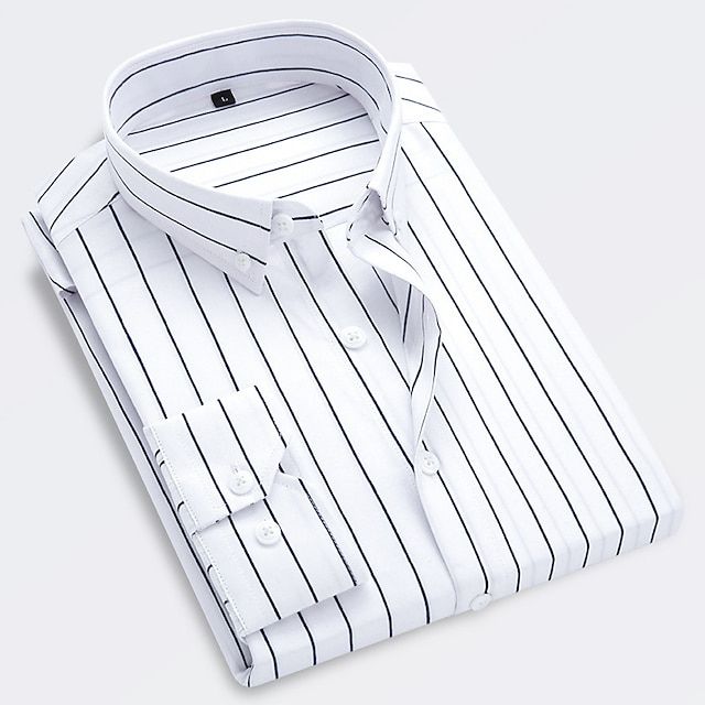Men’s striped shirt with a slim fit, button closure, and classic striped pattern, ideal for summer outings, beach days, and casual wear.