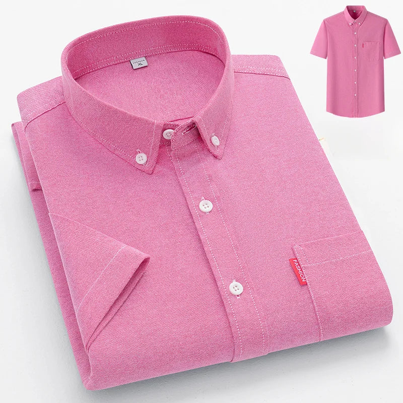 Men’s summer shirt with a button closure, relaxed fit, and classic design, ideal for vacations, beach days, outdoor gatherings, and casual summer wear.