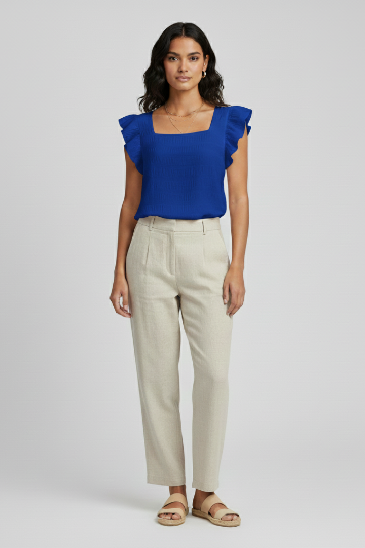 Women’s Square Neck Blouse with Loose Fit | Elowen