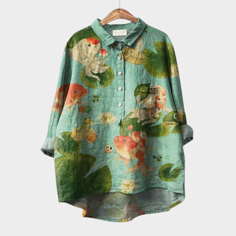 Women’s casual blouse with flattering fit and timeless silhouette, ideal for office wear, dinners, and everyday styling.