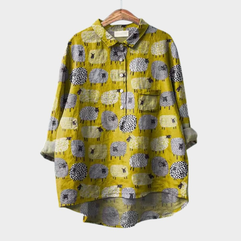 Women’s casual blouse with flattering fit and timeless silhouette, ideal for office wear, dinners, and everyday styling.